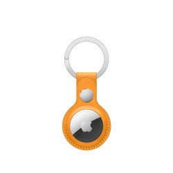 AirTag Leder Schlüsselring Orange
