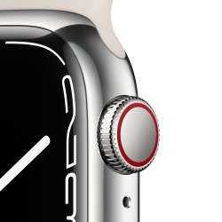 Apple Watch 7 GPS Zellulär 41mm Silber Stahl Case Starlight Sport RegularMKHW3TY/A