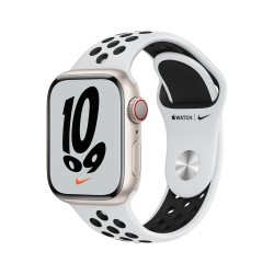 Apple Watch Nike 7 GPS Zellulär 41mm Starlight AluMinium Case Pure PlatinumSchwarz B Regular