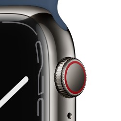 Apple Watch 7 GPS Zellulär 45mm Graphite Stahl Case Ass Blau Sport RegularMKL23TY/A