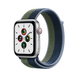 Apple Watch SE GPS Zellulär 44mm Silber AluMinium Case Ass BlauMoss Grün Sport SchleifeMKT03TY/A