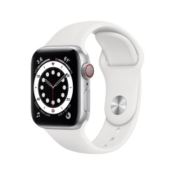 Apple Watch 6 GPS Zellulär 40mm Silber AluMinium Case Weiß Sport RegularM06M3TY/A