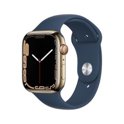 Apple Watch 7 GPS Zellulär 45mm Gold Stahl Ass Blau Sport Regular