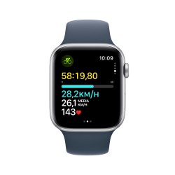 Watch SE GPS Aluminium Silber Blaues Armband - S/M