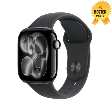 🚨 Black Friday Apple Watch Series 11 (GPS) 46 mm Gehäuse Aluminium Diamantschwarz Sportarmband Schwarz M/L 
