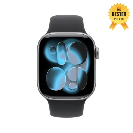 🛒 Kaufen Sie Apple Watch Series 11 (GPS) 46 mm Gehäuse Aluminium Space Grau Sportarmband Schwarz S/M 