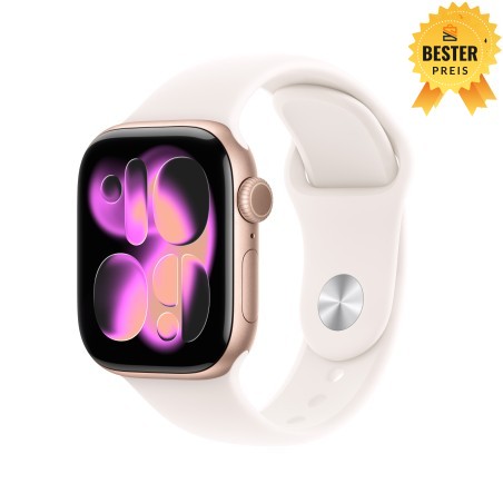 🚨 Black Friday Apple Watch Series 11 (GPS + Cellular) 46 mm Gehäuse Aluminium Roségold Sportarmband Polarstern S/M 