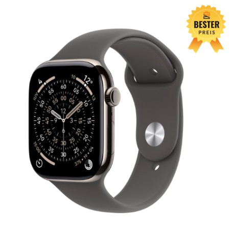 🚨 Black Friday Apple Watch Series 11 (GPS + Cellular) 42 mm Gehäuse Titan Natur Sportarmband Steingrau M/L 