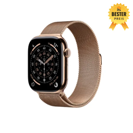 🛒 Kaufen Sie Apple Watch Series 11 (GPS + Cellular), 42 mm, Gehäuse Edelstahl Gold, Milanaise-Armband Gold (Einheitsgröße) 