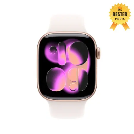 🛒 Kaufen Sie Apple Watch Series 11 (GPS + Cellular), 46 mm, Gehäuse Aluminium Roségold, Sportarmband Polarstern (S/M) 