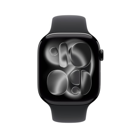 Apple Watch Series 11 (GPS + Cellular), 46 mm, Gehäuse Aluminium Mitternacht, Sportarmband Mitternacht (M L)