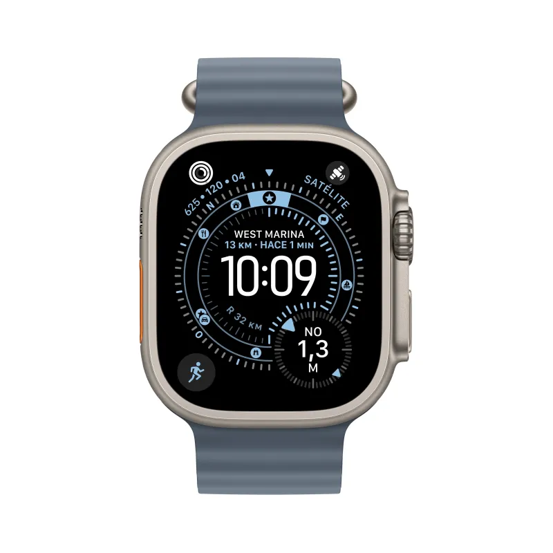 Watch Ultra 3 Cell 49 mm Titan Natur Ocean Armband Ankerblau