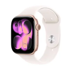🛒 Kaufen Sie Apple Watch Series 11 (GPS + Cellular), 46 mm, Gehäuse Aluminium Roségold, Sportarmband Polarstern (M/L)  2