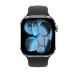 🛒 Kaufen Sie Apple Watch Series 11 (GPS) 46 mm Gehäuse Aluminium Space Grau Sportarmband Schwarz S/M 