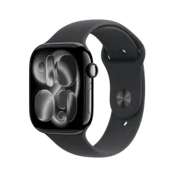 Apple Watch Series 11 (GPS + Cellular), 46 mm, Gehäuse Aluminium Mitternacht, Sportarmband Mitternacht (S M)