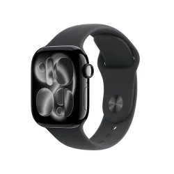 Apple Watch Series 11 (GPS) 42 mm Gehäuse Aluminium Diamantschwarz Sportarmband Schwarz S M