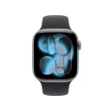 Apple Watch Series 11 (GPS) 42 mm Gehäuse Aluminium Space Grau Sportarmband Schwarz S M