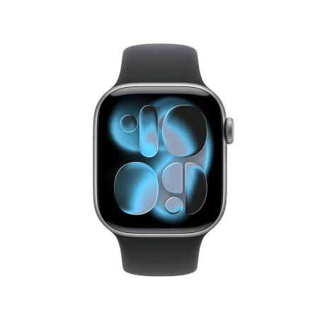 Apple Watch Series 11 (GPS) 42 mm Gehäuse Aluminium Space Grau Sportarmband Schwarz S M