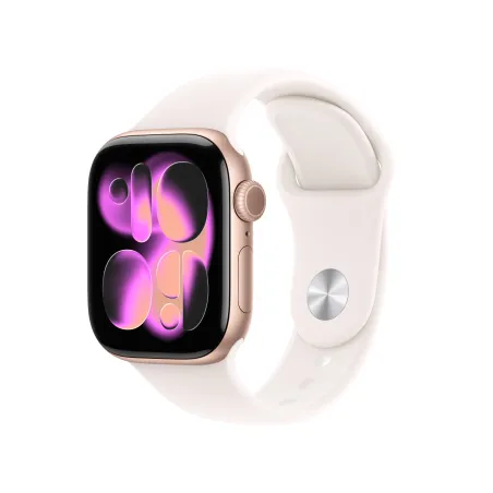 Apple Watch Series 11 (GPS) 42 mm Gehäuse Aluminium Roségold Sportarmband Polarstern Rosa M L  Exportar a Hojas de cálculo
