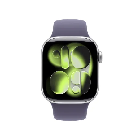 Apple Watch Series 11 (GPS) 42 mm Gehäuse Aluminium Silber Sportarmband Nebelviolett S M