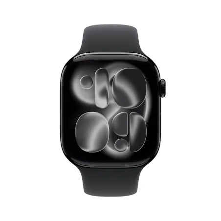 Apple Watch Series 11 (GPS) 46 mm Gehäuse Aluminium Diamantschwarz Sportarmband Schwarz S M