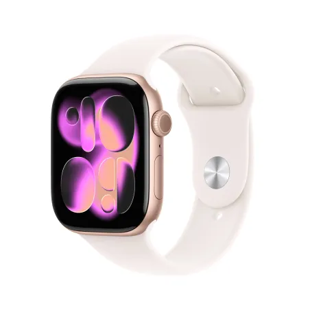 Apple Watch Series 11 (GPS + Cellular) 46 mm Gehäuse Aluminium Roségold Sportarmband Polarstern M L