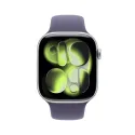 Apple Watch Series 11 (GPS + Cellular) 46 mm Gehäuse Aluminium Silber Sportarmband Nebelviolett S M