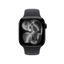 Apple Watch Series 11 (GPS + Cellular) 42 mm Gehäuse Aluminium Diamantschwarz Sportarmband Schwarz M L