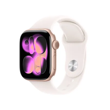 Apple Watch Series 11 (GPS + Cellular) 42 mm Gehäuse Aluminium Roségold Sportarmband Polarstern S M