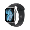 Apple Watch Series 11 (GPS + Cellular), 46 mm, Gehäuse Aluminium Space Grau, Sportarmband Schwarz (S M)